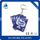 2016 Promotional Gift Custom Logo Emboss Pvc Rubber Key Ring for Keys