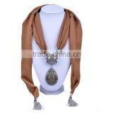 2016 New Arrival Women Plain String Scarf With Jewelry (SC150153)