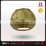 Hip Hop Style 3D Embroidery Logo Outdoor Golden PU Leather Snapback Cap thumbnail-2