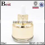1oz Cosmetic Gold Colored Luxury Serum Dropper Glass Bottle for Essential Oil Manufacturer