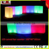 Led Light up Curves Bar Counter With LED RGB Light Changing