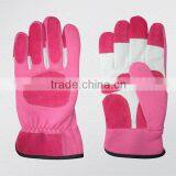 Pink Color Pig Skin Leather Garden Glove thumbnail-2