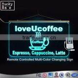 LED Lightup Coffee Window Sign,acrylic Convenience Cafe or Bagel Shop thumbnail-3