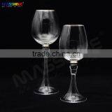 Manufacturer Wholesale Cheap Elegant Unusual Handmade Red Wine Glass With Gold Sliver Rim With Horn Shape Bottom thumbnail-1