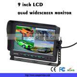 9 inch TFT LCD LED car monitor van Monitor with quad system