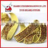 2015High Quality Fashion Metallic White Glitter Elastic Ribbon/elastic White Glitter Metallic Velvet Ribbon Wholesale thumbnail-2