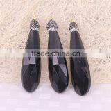 Black Crystal Glass Drop Pendant, Crystal Paved Caps Gem Jewelry Pendant thumbnail-1