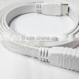 White Flat HDMI Cable With Nickel Plated 1M thumbnail-2