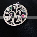 Beautiful Stainless Steel Inlay Zircon Tree of Life Pendant thumbnail-4