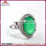 2014 fashion wholesale chrysoprase value 925 silver ring