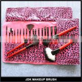 21 pcs cosmetic brush kit Sexy Leopard brush set orange make up brushes pink pu bag
