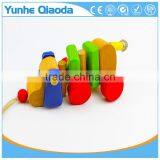 Colorful Pull Along Wiggles Dog Wooden Toy Wiggles as You Pull They Make a Clicking Sound and Make a Fun Baby thumbnail-4