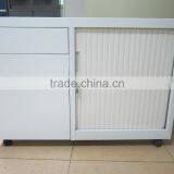 Mobile Pedestal Tambour Door File Cabinet With 3 Drawer