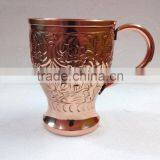 FDA APPROVED NEW ARRIVAL EMBOSSED DESIGN 100% PURE COPPER MOSCOW MULE DRINKING CUPS thumbnail-1