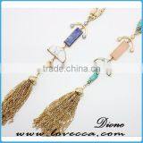 Girls Fashion New Long Natrual Crystal Gemstone Necklace thumbnail-1