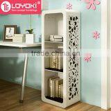New Design Modern Home Furniture 3 Tier Wood Organizer Living Room Storage Cabinet With Carving Flower