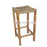 Square Rush Seat Stool In Oak thumbnail-1