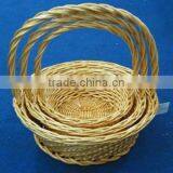 Handmade Wicker Household Decorations Wicker Basket of Fruit Brown Retro Basket Weaving Crafts Basket Spring Outing Picking Bask thumbnail-4