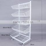 2016 Wholesale White Metal Storage Rack Shelf With Wheels thumbnail-2