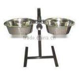 Stainless Steel Double Dog Feeding Bowl With Stand thumbnail-1