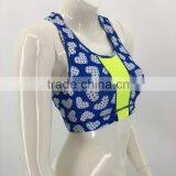 Women OEM Latest Color Contrast Padded Sublimated Sports Bra thumbnail-2