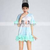 Kitten Printed Dress Chiffon Dress Sublimation Print Dress thumbnail-3
