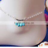 Bohemia Style Turquoise Anklet O Shape Chain Turquoise Anklet Turquoise Tassle Bead Foot Jewelry thumbnail-1