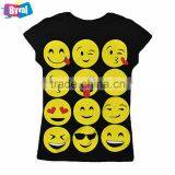2017 Hot Selling Girls Short Sleeved Emoji T Shirt Printing Wholesale Funny t Shirts Kids Summer Clothing OEM thumbnail-2