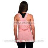 Heather Polyester Spandex Fitness Tank Top Women Athletic Tank Custom Printed Gym Tank Top OEM Wholesale Gym Stringer thumbnail-3