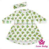 Super Cute Children Clothing Long SLeeve Fox Pattern Printed With Packet A-line Baby Girl Dress With Headband thumbnail-2