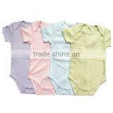 2015 Hot Sale Newborn Baby Romper Short Sleeve 100% Cotton Bodysuit