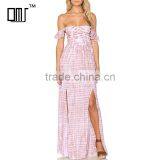 Flutter Sleeve off Shoulder Bohemian Maxi Dress Tie Dye Boho Clothing thumbnail-1