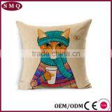 45*45 Square Colorful Animal Silk Painting Pillow Cover thumbnail-1
