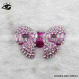 Shoe Accessories Pink Bow Tie Shape Rhinestone Shoe Ornament Handmade Rhinestone Clips for Lady Shoes thumbnail-1