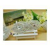 Newest Design Silver Beaded Rhinestone Applique Trim For Wedding Dress