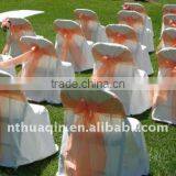 Polyester Folding Chair Cover With Organza Sash and Chair Cover