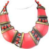 Fashion Resign Coral Color Necklace thumbnail-1