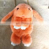 Sweet Style Rabbit Fur Bunny Bag Sugar Rabbit Shaped Hangbag Terrific Design Bunny Bag With Chain