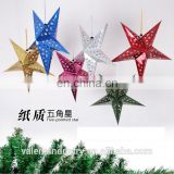 Factory Supply Christmas Decoration Hanging Laser Stars Three-dimensional Handmade Hanging Paper Star Lantern for Decoration