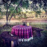 Indian Mandalan Round Hippie Lavender Roundie Tapestry Hippy Boho Gypsy Cotton Round Beach Throw Yoga Mat Tassel thumbnail-1