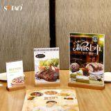 A5 140 * 258 * 48 mm Acrylic Table Stand Menu Holder With Wood Base thumbnail-3