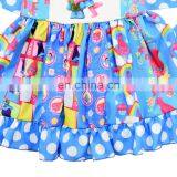 A0160# Summer Girls Dress 2020 Cotton Print Cartoon Sleeve Kids Clothes Dress thumbnail-3