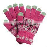 2014 New Fahisons Custom Magic Warm Lady's Knit Smart Touch Screen Gloves