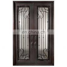 Used Double Glass Swing Entry Wrought Iron Door for Outdoors thumbnail-4