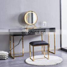 Modern White Black High Gloss Gold LED Dressing Table Makeup Vanity Set