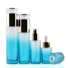 Factory Inventory Hot Sale Cylinder Shaped Skin Care Bottle Cream Jar Cosmetics Lotion Glass Bottles Packaging thumbnail-1