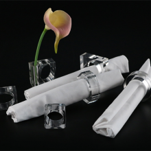 New Design Clear Acrylic Napkin Rings With Standing Bud Vase Flower Napkin Rings Holder For Wedding Table thumbnail-1