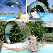 Outdoor Pool Fountain Stainless Steel Pool Accent Fountain Pond Garden Swimming Pool Waterfall Feature Decorative thumbnail-2