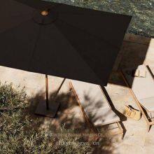 Solid Wood Furniture Umbrella Suitable for Hotels, Restaurants and Cafes. Outdoor Rectangular Teak Patio Umbrella thumbnail-4