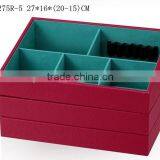 W1275R-5 Wholesale Slope Style Cosmetic Storage Box Stackable Wooden Jewelry Display